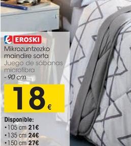 Oferta de Juego de sabans microfibra por 18€ en Eroski