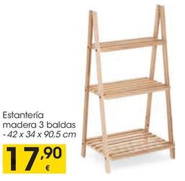 Oferta de Estanteria madera 3 baldas por 17,9€ en Eroski