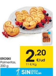 Oferta de Palmeritas por 2,2€ en Eroski