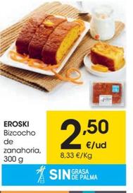 Oferta de Bizcocho de zanahoria por 2,5€ en Eroski