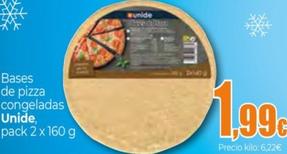 Oferta de Bases de pizza congeladas por 1,99€ en Unide Supermercados