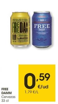 Oferta de Free Damm - Cervezas por 0,59€ en Eroski