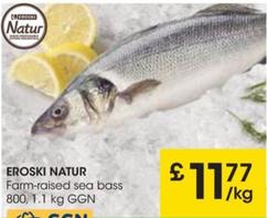 Oferta de Farm-raised sea bass por 11,77€ en Eroski