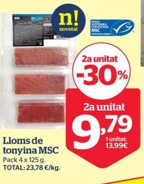Oferta de Lloms de tonyina MSC por 13,99€ en La Sirena
