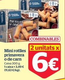 Oferta de Mini rotlles primavera o de carn por 3,49€ en La Sirena