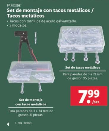 Oferta de Set De Montaje Con Tacos Metálicos por 7,99€ en Lidl