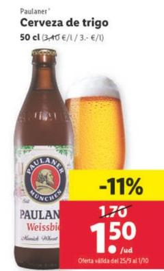 Oferta de Cerveza de trigo por 1,5€ en Lidl