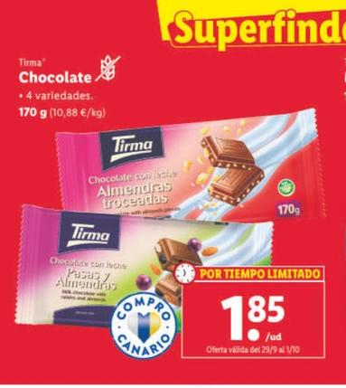 Oferta de Chocolate por 1,85€ en Lidl