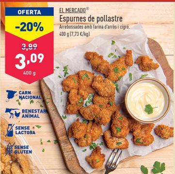 Oferta de Espurnes de pollastre por 3,09€ en ALDI