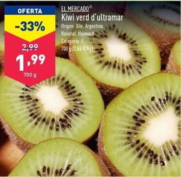 Oferta de Kiwi verd d’ultramar por 1,99€ en ALDI