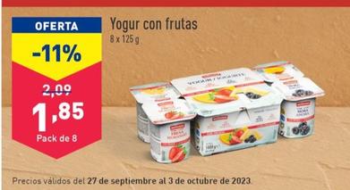 Oferta de Yogur con frutas por 1,85€ en ALDI