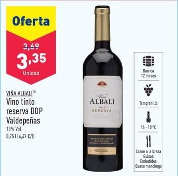 Oferta de Vino tinto reserva dop valdepenas por 3,35€ en ALDI