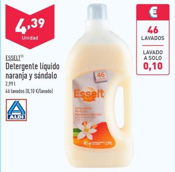 Oferta de Esselt - detergente líquido naranja y sandalo por 4,39€ en ALDI