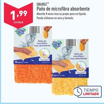 Oferta de Pano de microfibra absorbente por 1,99€ en ALDI