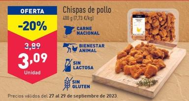 Oferta de Chispas de pollo por 3,09€ en ALDI