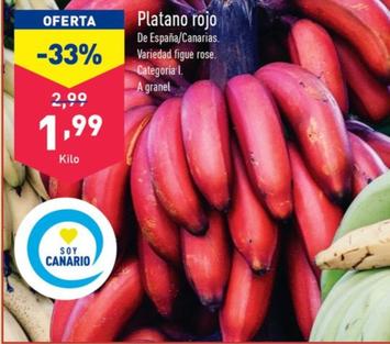 Oferta de Platano rojo por 1,99€ en ALDI