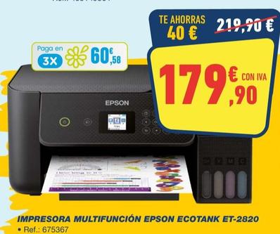 Oferta de Impresora multifuncion ecotank et-2820 por 179,9€ en Bureau Vallée