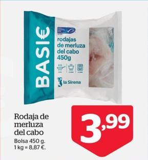 Oferta de La Sirena - Rodaja de merluza del cabo por 3,99€ en La Sirena