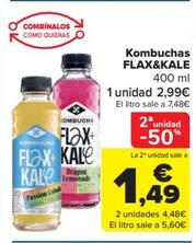 Oferta de Flax&Kale - kombuchas por 2,99€ en Carrefour