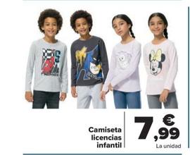 Oferta de Camiseta licencias infantil por 7,99€ en Carrefour