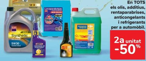 Oferta de En tots els olis, additius, rentaparabrises, anticongelants i refrigerants per a autombil en Carrefour