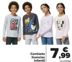 Oferta de Camiseta lincencias infantil por 7,99€ en Carrefour