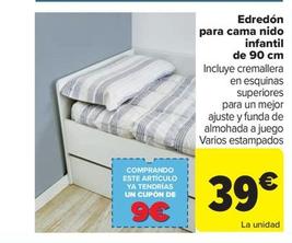 Oferta de Edredón para cama nido infatil de 90 cm por 39€ en Carrefour