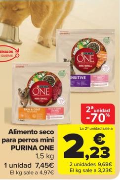 Oferta de Alimento seco para perros mini one por 7,45€ en Carrefour