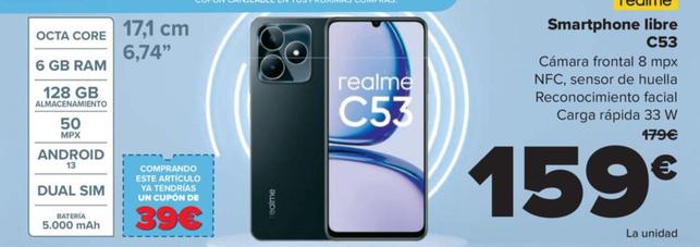 Oferta de Realme - smartphone libre C53 por 159€ en Carrefour