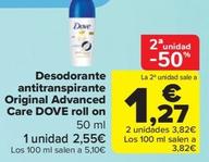 Oferta de Desodorante antitranspirante Original Advanced Care roll on por 2,55€ en Carrefour