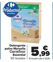 Oferta de Detergente polvo Marsella Essential por 5,99€ en Carrefour