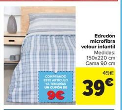 Oferta de Edredón microfibra velour infantil por 39€ en Carrefour