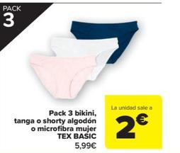 Oferta de Pack 3 bikini basic por 5,99€ en Carrefour
