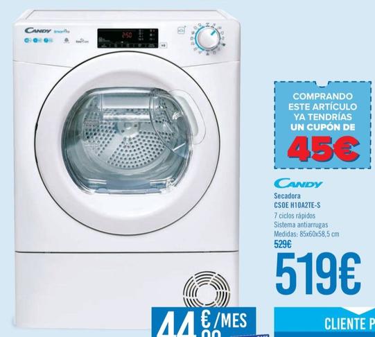 Oferta de Secadora CS0E H10A2TE-S por 519€ en Carrefour