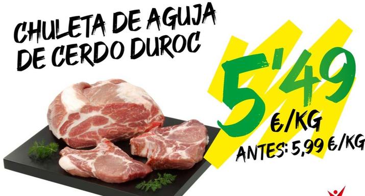 Oferta de Chuleta de aguja de cerdo duroc por 5,49€ en Ahorramas