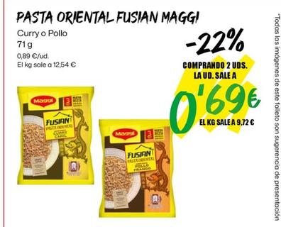 Oferta de Pasta oriental fusian por 0,69€ en Ahorramas