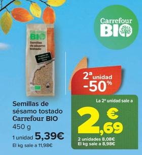 Oferta de Semillas de sesamo tostado por 5,39€ en Carrefour