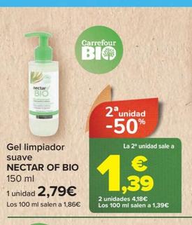 Oferta de Gel limpiador suave nectar of bio por 1,39€ en Carrefour