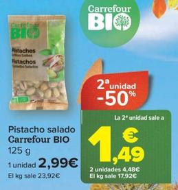Oferta de Pistacho salado por 2,99€ en Carrefour
