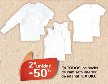 Oferta de Tex Bio - En Todos Los Packs De Camiseta Interior De infantil en Carrefour