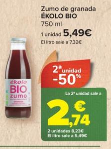 Oferta de Bio zumo de granada por 5,49€ en Carrefour