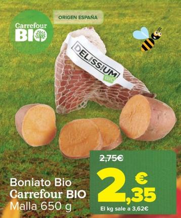 Oferta de Boniato bio por 2,35€ en Carrefour