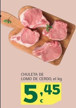 Oferta de Chuleta de lomo de cerdo por 5,45€ en HiperDino