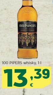 Oferta de 100 PIPERS whisky por 13,39€ en HiperDino