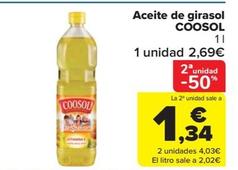 Oferta de Aceite de girasol por 2,69€ en Carrefour Market