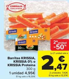 Oferta de Barritas 0% o proteina por 2,47€ en Carrefour Market