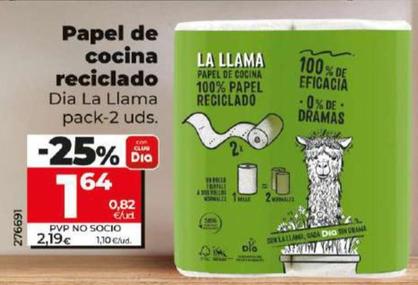 Oferta de Papel de cocina reciclado por 2,19€ en Dia