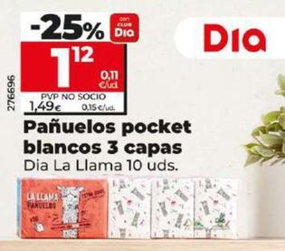 Oferta de Pañuelos pocket blancos 3 capas por 1,49€ en Dia