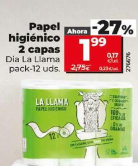 Oferta de Papel higiénico 2 capas por 1,99€ en Dia
