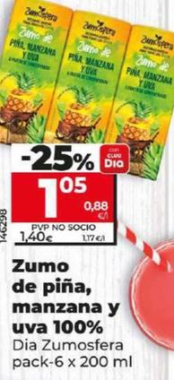 Oferta de Zumosfera zumo de pina, manzana y uva por 1,05€ en Dia